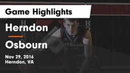 Herndon  vs Osbourn  Game Highlights - Nov 29, 2016