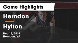 Herndon  vs Hylton  Game Highlights - Dec 15, 2016