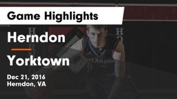 Herndon  vs Yorktown  Game Highlights - Dec 21, 2016