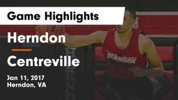 Herndon  vs Centreville  Game Highlights - Jan 11, 2017