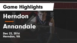 Herndon  vs Annandale  Game Highlights - Dec 22, 2016