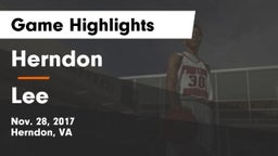 Herndon  vs Lee  Game Highlights - Nov. 28, 2017