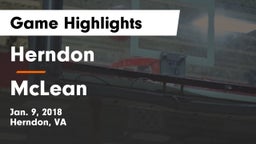 Herndon  vs McLean  Game Highlights - Jan. 9, 2018