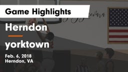 Herndon  vs yorktown  Game Highlights - Feb. 6, 2018