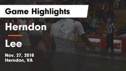 Herndon  vs Lee  Game Highlights - Nov. 27, 2018