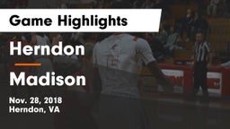 Herndon  vs Madison  Game Highlights - Nov. 28, 2018