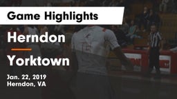 Herndon  vs Yorktown  Game Highlights - Jan. 22, 2019