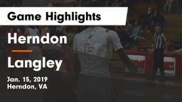 Herndon  vs Langley  Game Highlights - Jan. 15, 2019