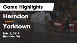 Herndon  vs Yorktown  Game Highlights - Feb. 5, 2019