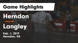 Herndon  vs Langley  Game Highlights - Feb. 1, 2019