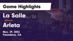 La Salle  vs Arleta  Game Highlights - Nov. 29, 2023