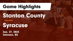 Stanton County  vs Syracuse  Game Highlights - Jan. 27, 2023