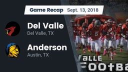 Recap: Del Valle  vs. Anderson  2018