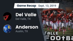 Recap: Del Valle  vs. Anderson  2019