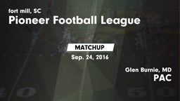 Matchup: Pioneer Football vs. PAC 2016