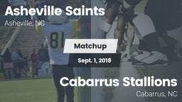 Matchup: Asheville Saints vs. Cabarrus Stallions  2018