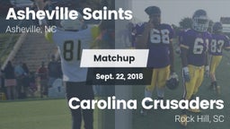 Matchup: Asheville Saints vs. Carolina Crusaders 2018