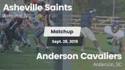 Matchup: Asheville Saints vs. Anderson Cavaliers  2018