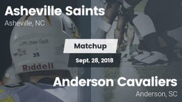 Matchup: Asheville Saints vs. Anderson Cavaliers  2018