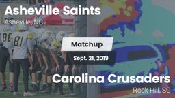 Matchup: Asheville Saints vs. Carolina Crusaders 2019