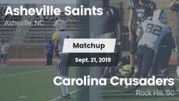 Matchup: Asheville Saints vs. Carolina Crusaders 2019
