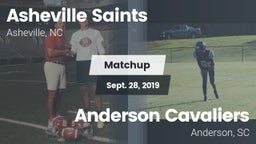 Matchup: Asheville Saints vs. Anderson Cavaliers  2019
