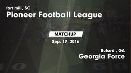 Matchup: Pioneer Football vs. Georgia Force 2016
