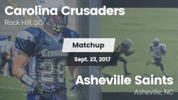 Matchup: Carolina Crusaders vs. Asheville Saints 2017