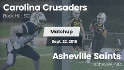 Matchup: Carolina Crusaders vs. Asheville Saints 2018