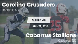 Matchup: Carolina Crusaders vs. Cabarrus Stallions  2018