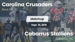 Matchup: Carolina Crusaders vs. Cabarrus Stallions  2019