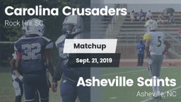 Matchup: Carolina Crusaders vs. Asheville Saints 2019