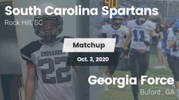 Matchup: Carolina Crusaders vs. Georgia Force 2020