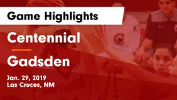 Centennial  vs Gadsden Game Highlights - Jan. 29, 2019