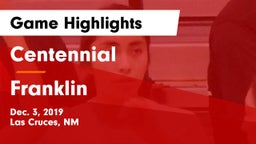 Centennial  vs Franklin Game Highlights - Dec. 3, 2019