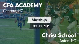 Matchup: CFA ACADEMY vs. Christ School 2016