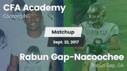 Matchup: CFA ACADEMY vs. Rabun Gap-Nacoochee  2017
