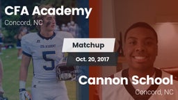 Matchup: CFA ACADEMY vs. Cannon School 2017