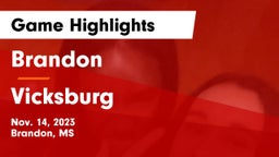 Brandon  vs Vicksburg  Game Highlights - Nov. 14, 2023