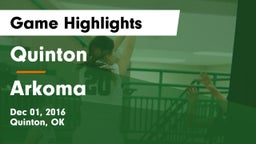 Quinton  vs Arkoma  Game Highlights - Dec 01, 2016