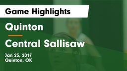Quinton  vs Central Sallisaw  Game Highlights - Jan 23, 2017