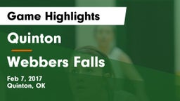 Quinton  vs Webbers Falls  Game Highlights - Feb 7, 2017