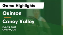 Quinton  vs Caney Valley  Game Highlights - Feb 23, 2017