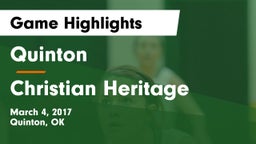 Quinton  vs Christian Heritage  Game Highlights - March 4, 2017