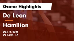 De Leon  vs Hamilton  Game Highlights - Dec. 2, 2023