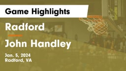Radford  vs John Handley  Game Highlights - Jan. 5, 2024