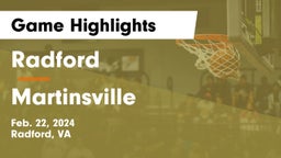 Radford  vs Martinsville  Game Highlights - Feb. 22, 2024