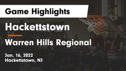 Hackettstown  vs Warren Hills Regional  Game Highlights - Jan. 16, 2022