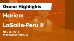 Harlem  vs LaSalle-Peru II Game Highlights - Nov 25, 2016