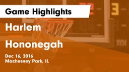 Harlem  vs Hononegah  Game Highlights - Dec 16, 2016
